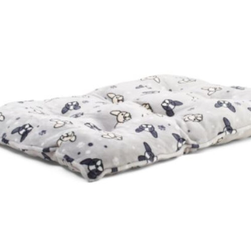 NWT MDESIGN Flannel Fleece DOG Freddy Frenchies Crate Mat/BED 36in W x 23in H